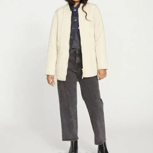 UNIVERSAL STANDARD L 22/24 Quilted Hudson Liner Coat in Ceramic Ivory VGUC - Picture 2 of 8